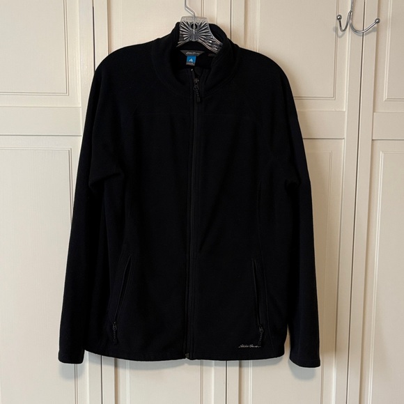Ladies Eddie Bauer First Ascent Black Full-Zip Fleece Jacket size XL - Picture 1 of 10